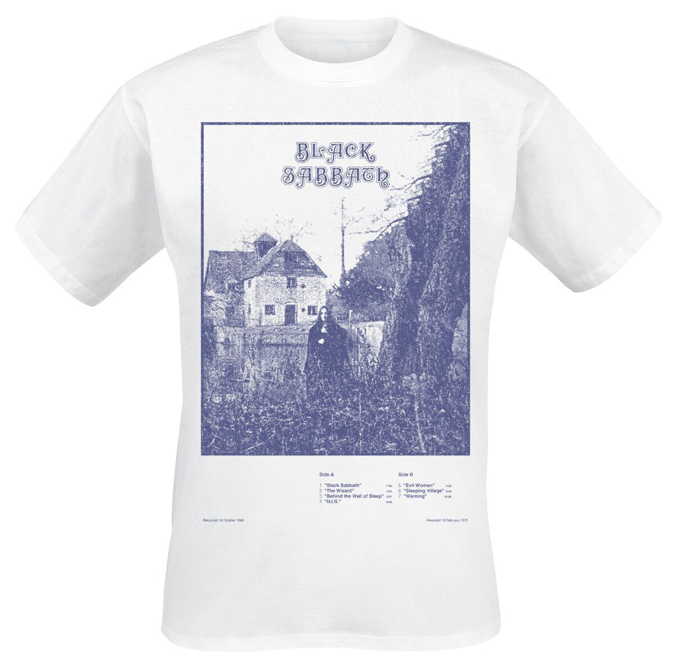 T-Shirt Manches courtes  de Black Sabbath - Self Titled Tracklist - S à 3XL - pour Homme - blanc - Black Sabbath