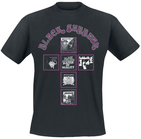 T-Shirt Manches courtes  de Black Sabbath - Album Covers Cross - S à 3XL - pour Homme - noir - Black Sabbath