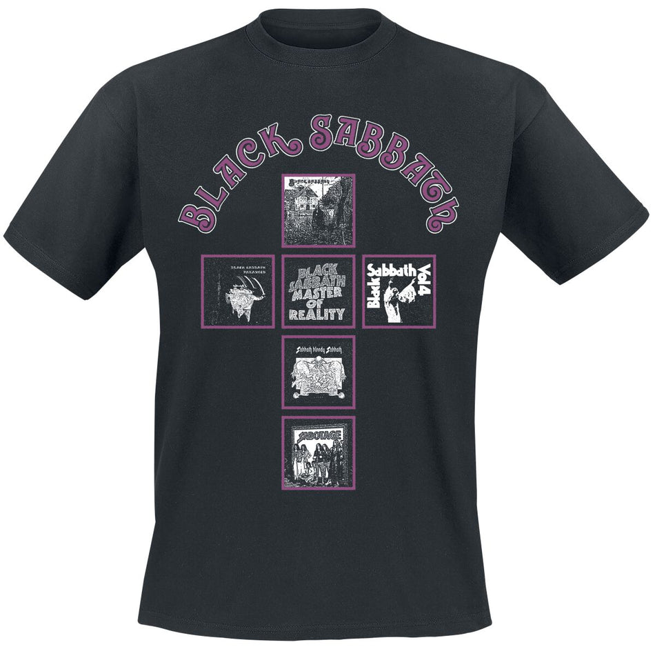 T-Shirt Manches courtes  de Black Sabbath - Album Covers Cross - S à 3XL - pour Homme - noir - Black Sabbath