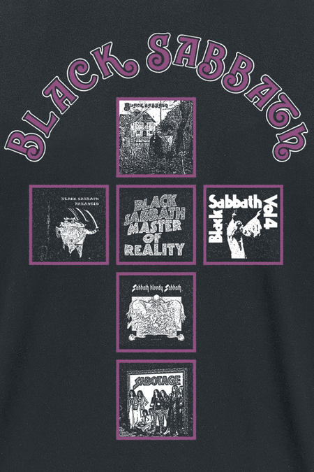 T-Shirt Manches courtes  de Black Sabbath - Album Covers Cross - S à 3XL - pour Homme - noir - Black Sabbath - View 2