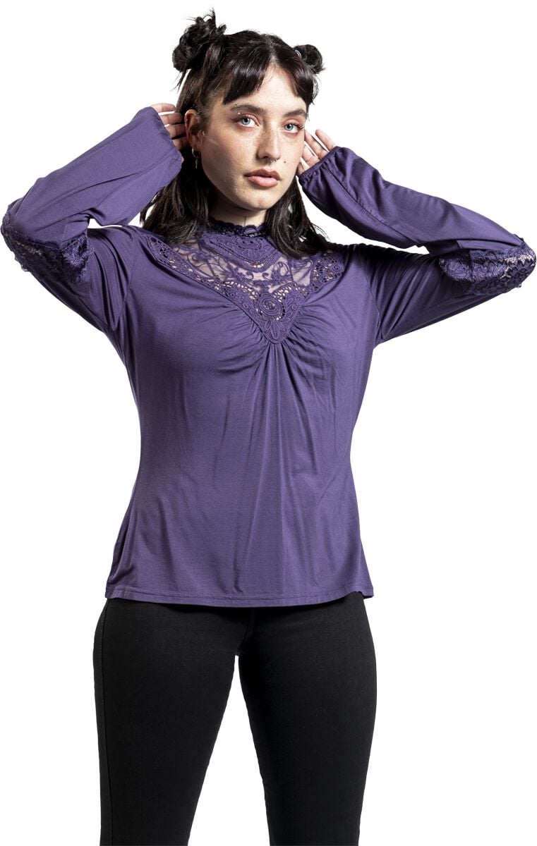 T-shirt manches longues  de Gothicana by EMP - Mystical Woods - S à XXL - pour Femme - lilas - Gothicana by EMP