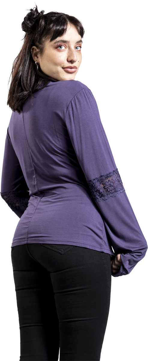 T-shirt manches longues  de Gothicana by EMP - Mystical Woods - S à XXL - pour Femme - lilas - Gothicana by EMP - View 2