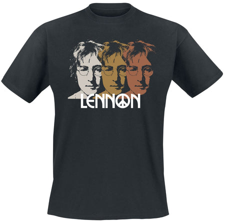 T-Shirt Manches courtes  de John Lennon - 3Peat - S à XL - pour Homme - noir - John Lennon
