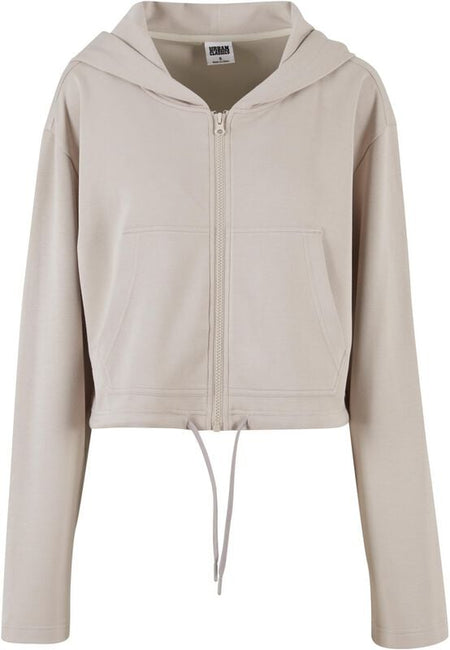 Sweat-shirt à capuche  de Urban Classics - Sweat à Capuche Zippé Soft Touch - XS à XL - pour Femme - gris - Urban Classics