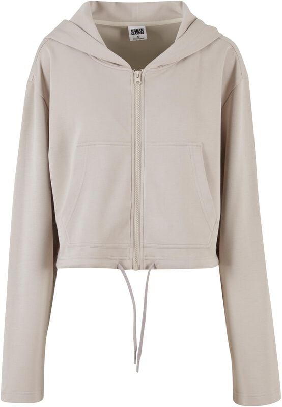 Sweat-shirt à capuche  de Urban Classics - Sweat à Capuche Zippé Soft Touch - XS à XL - pour Femme - gris - Urban Classics