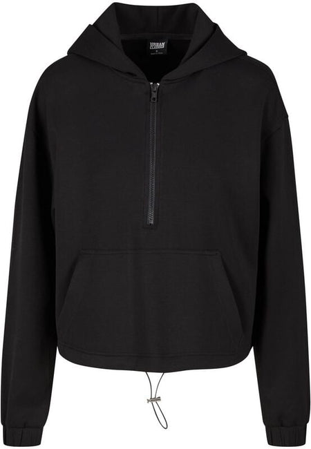 Sweat-shirt à capuche  de Urban Classics - Sweat à Capuche Zippé Soft Touch - XS à XL - pour Femme - noir - Urban Classics