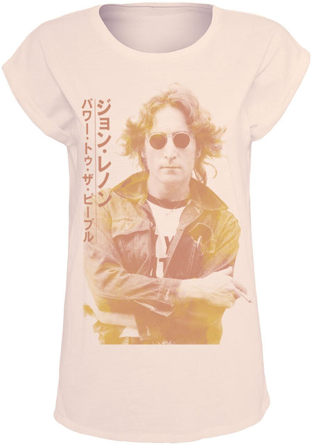 T-Shirt Manches courtes  de John Lennon - Power To The People - S à XXL - pour Femme - rose clair - John Lennon