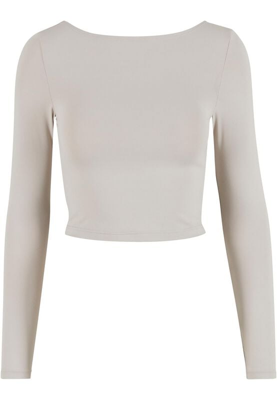 T-shirt manches longues  de Urban Classics - Haut Manches Longues Slim - XS à XL - pour Femme - gris - Urban Classics