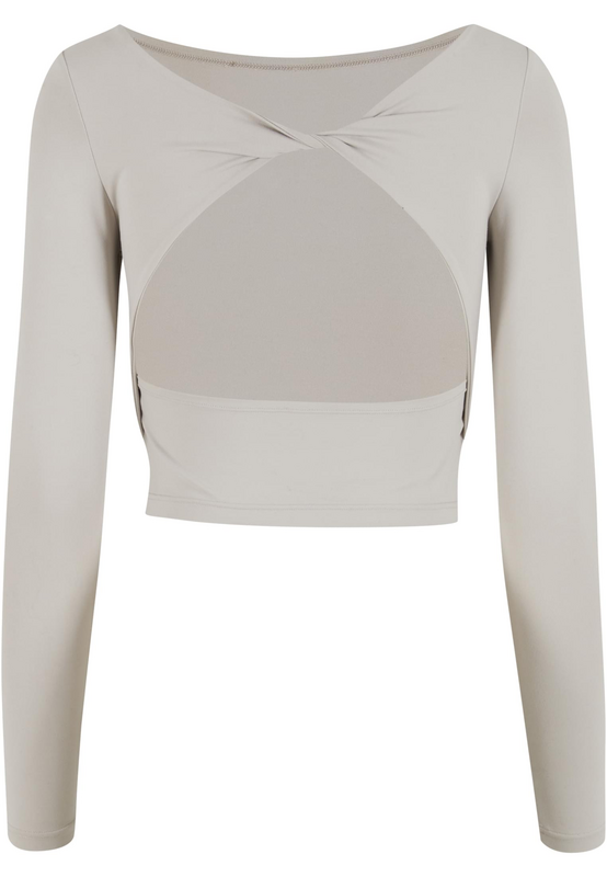 T-shirt manches longues  de Urban Classics - Haut Manches Longues Slim - XS à XL - pour Femme - gris - Urban Classics - View 2