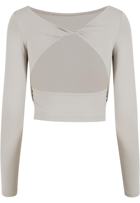 T-shirt manches longues  de Urban Classics - Haut Manches Longues Slim - XS à XL - pour Femme - gris - Urban Classics - View 2