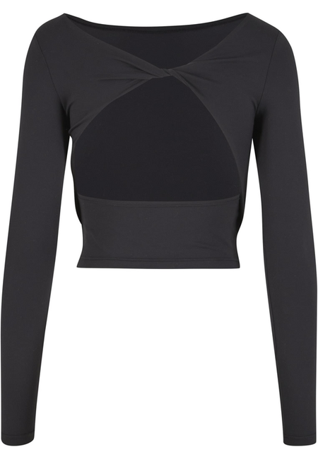 T-shirt manches longues  de Urban Classics - Haut Manches Longues Slim - XS à XL - pour Femme - noir - Urban Classics - View 2