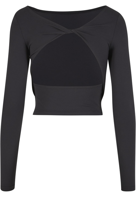T-shirt manches longues  de Urban Classics - Haut Manches Longues Slim - XS à XL - pour Femme - noir - Urban Classics - View 2