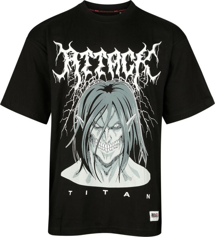T-Shirt Manches courtes  de L'Attaque Des Titans - Eren Jaeger - S à XXL - pour Unisexe - noir - L'Attaque Des Titans