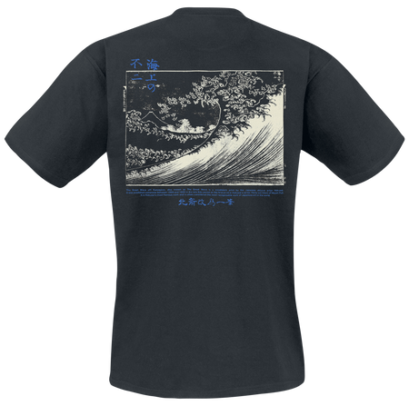 T-Shirt Manches courtes  de Hokusai Great Wave - Duo Colour Great Wave - S à XXL - pour Homme - noir - Hokusai Great Wave - View 2