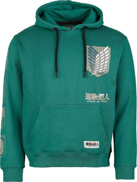 Sweat-shirt à capuche  de L'Attaque Des Titans - Flügel der Freiheit - Logo - M à XXL - pour Homme - vert - L'Attaque Des Titans