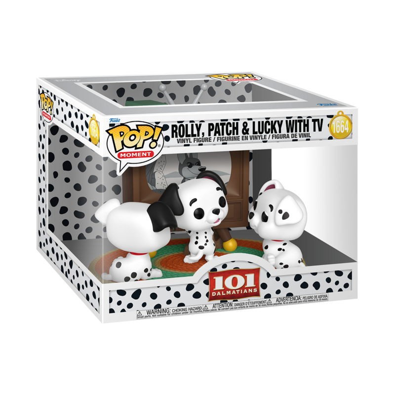 Les 101 Dalmatiens - Rolly, Patch & Lucky avec TV (Pop! Moment) - Funko Pop! n°1664 - Funko Pop! - Funko Shop Europe - Les 101 Dalmatiens - View 2
