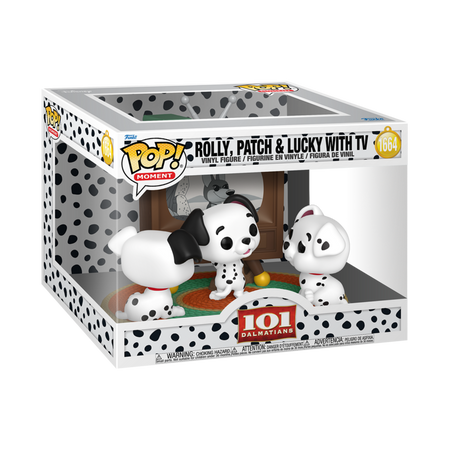 Les 101 Dalmatiens - Rolly, Patch & Lucky avec TV (Pop! Moment) - Funko Pop! n°1664 - Funko Pop! - Funko Shop Europe - Les 101 Dalmatiens - View 2