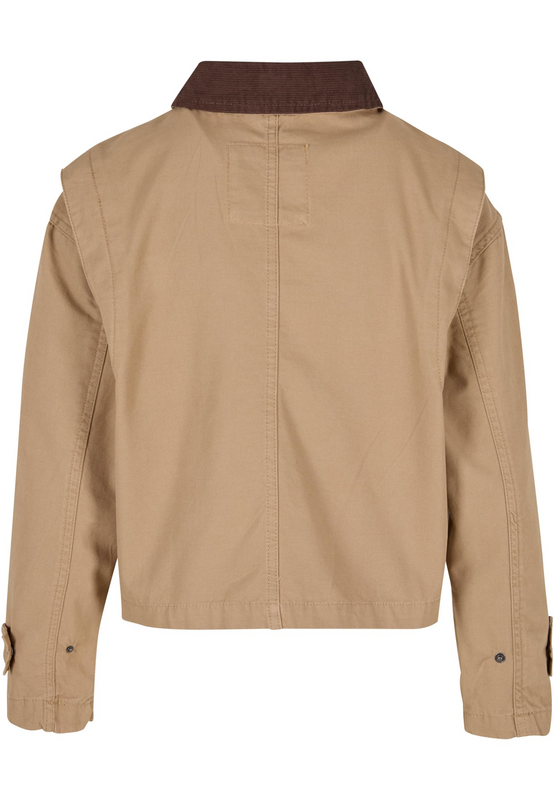 Veste mi-saison  de Urban Classics - Veste Courte en Coton Femme - XS à XL - pour Femme - beige - Urban Classics - View 2