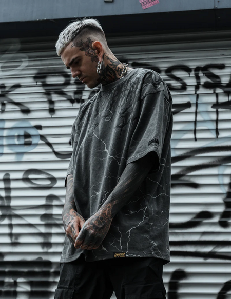 T-Shirt Manches courtes  de Stay Cold Apparel - Reign Of Blood 4.0 - Heavy Oversized T-Shirt 250GSM - S à 3XL - pour Homme - gris - Stay Cold Apparel - View 2