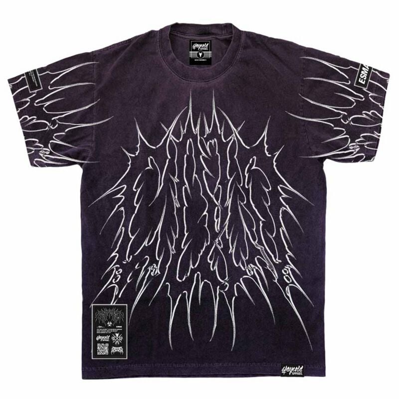 T-Shirt Manches courtes  de Stay Cold Apparel - Black Razor (Purple Bleached) - Heavy Oversized T-Shirt (250GSM) - S à 3XL - pour Homme - lilas - Stay Cold Apparel