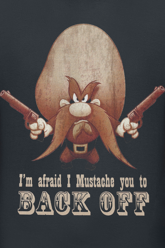 T-Shirt Manches courtes  de Looney Tunes - I'm Afraid I Mustache You To Back Off - S à XL - pour Homme - noir - Looney Tunes - View 2