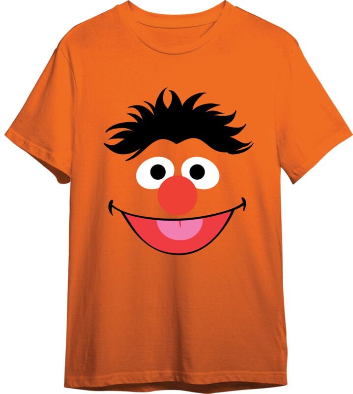 T-Shirt Manches courtes  de Sesame Street - Ernie - S à XL - pour Homme - orange - Sesame Street
