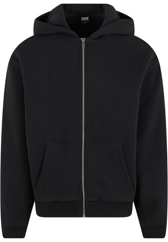 Sweat-shirt zippé à capuche  de Urban Classics - Sweat à Capuche Fluffy - S à XXL - pour Homme - noir - Urban Classics