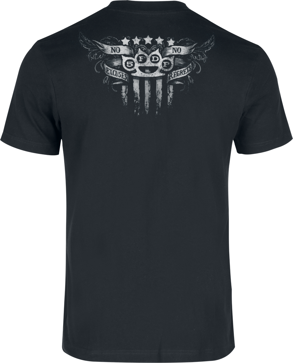 T-Shirt Manches courtes  de Five Finger Death Punch - No Regrets - Heavyweight - S à 5XL - pour Homme - noir - Five Finger Death Punch - View 2