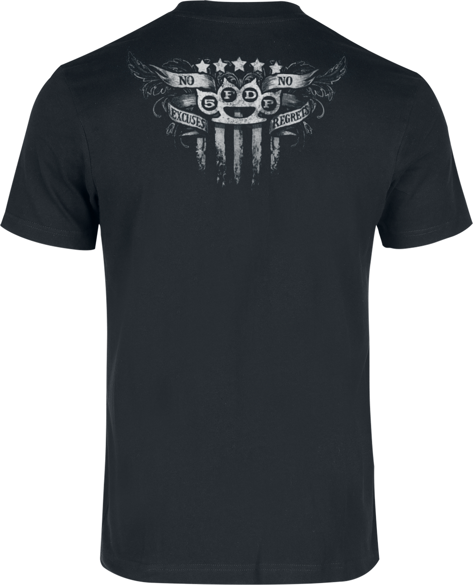 T-Shirt Manches courtes  de Five Finger Death Punch - No Regrets - Heavyweight - S à 5XL - pour Homme - noir - Five Finger Death Punch - View 2