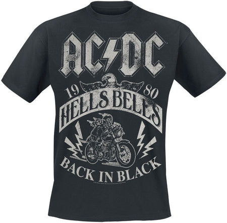 T-Shirt Manches courtes  de AC/DC - Hells Bells 1980 - Heavyweight - S à 5XL - pour Homme - noir - AC/DC