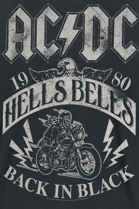 T-Shirt Manches courtes  de AC/DC - Hells Bells 1980 - Heavyweight - S à 5XL - pour Homme - noir - AC/DC - View 2