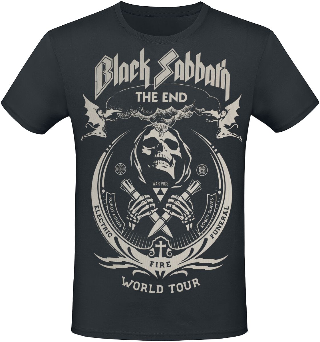 T-Shirt Manches courtes  de Black Sabbath - The End Grim Reaper - Heavyweight - S à 5XL - pour Homme - noir - Black Sabbath