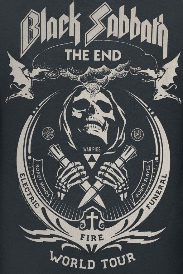 T-Shirt Manches courtes  de Black Sabbath - The End Grim Reaper - Heavyweight - S à 5XL - pour Homme - noir - Black Sabbath - View 2