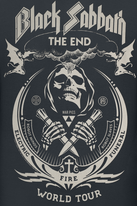 T-Shirt Manches courtes  de Black Sabbath - The End Grim Reaper - Heavyweight - S à 5XL - pour Homme - noir - Black Sabbath - View 2