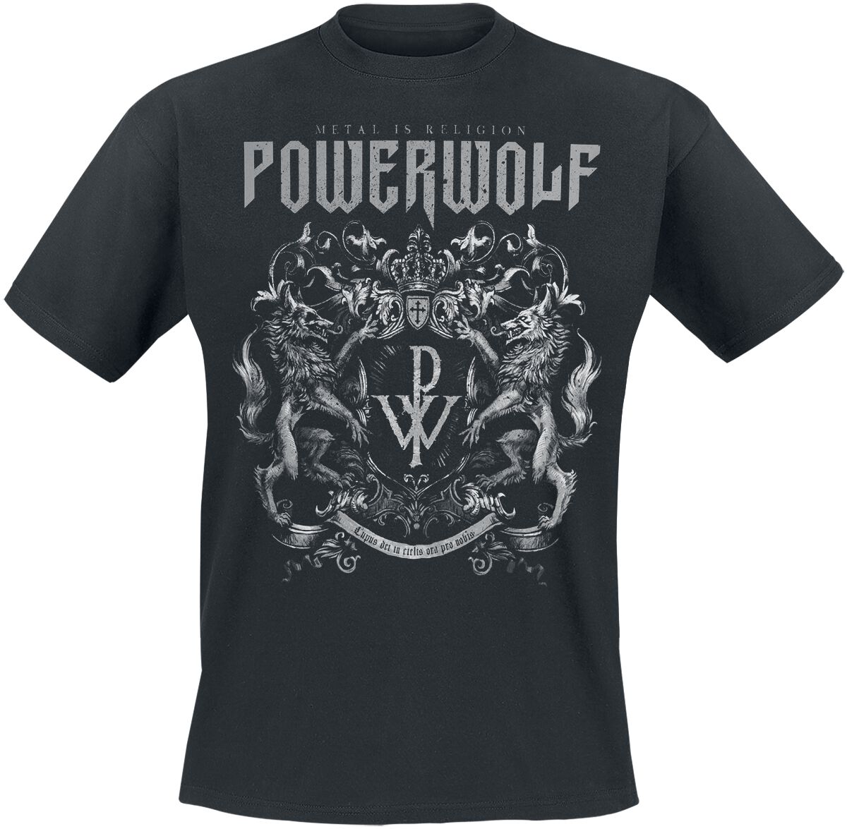 T-Shirt Manches courtes  de Powerwolf - Crest - Metal Is Religion - Heavyweight - S à 5XL - pour Homme - noir - Powerwolf