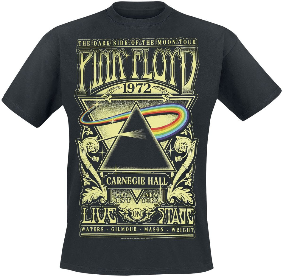 T-Shirt Manches courtes  de Pink Floyd - The Dark Side Of The Moon - Live On Stage 1972 - Heavyweight - S à 3XL - pour Homme - noir - Pink Floyd