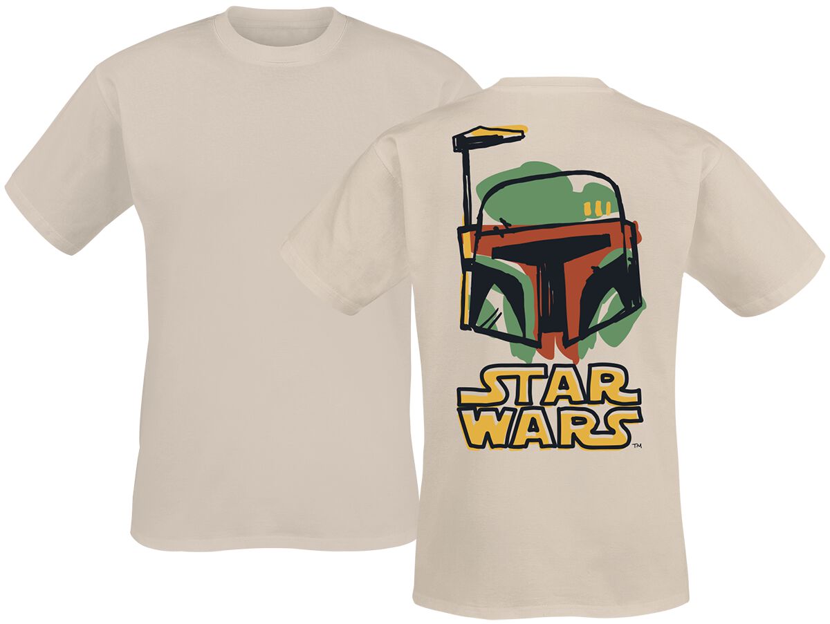 T-Shirt Manches courtes Disney de Star Wars - Boba Fett - Doodle - S à XXL - pour Homme - naturel - Star Wars