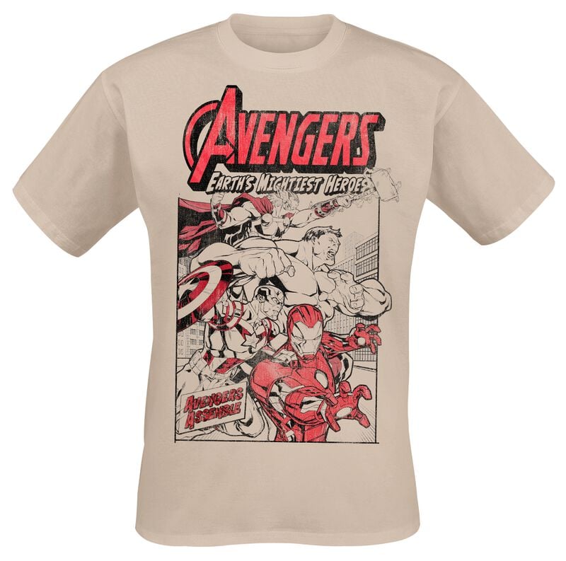 T-Shirt Manches courtes Disney de Avengers - Earth's Mightiest Heroes - S à XXL - pour Homme - naturel - Avengers