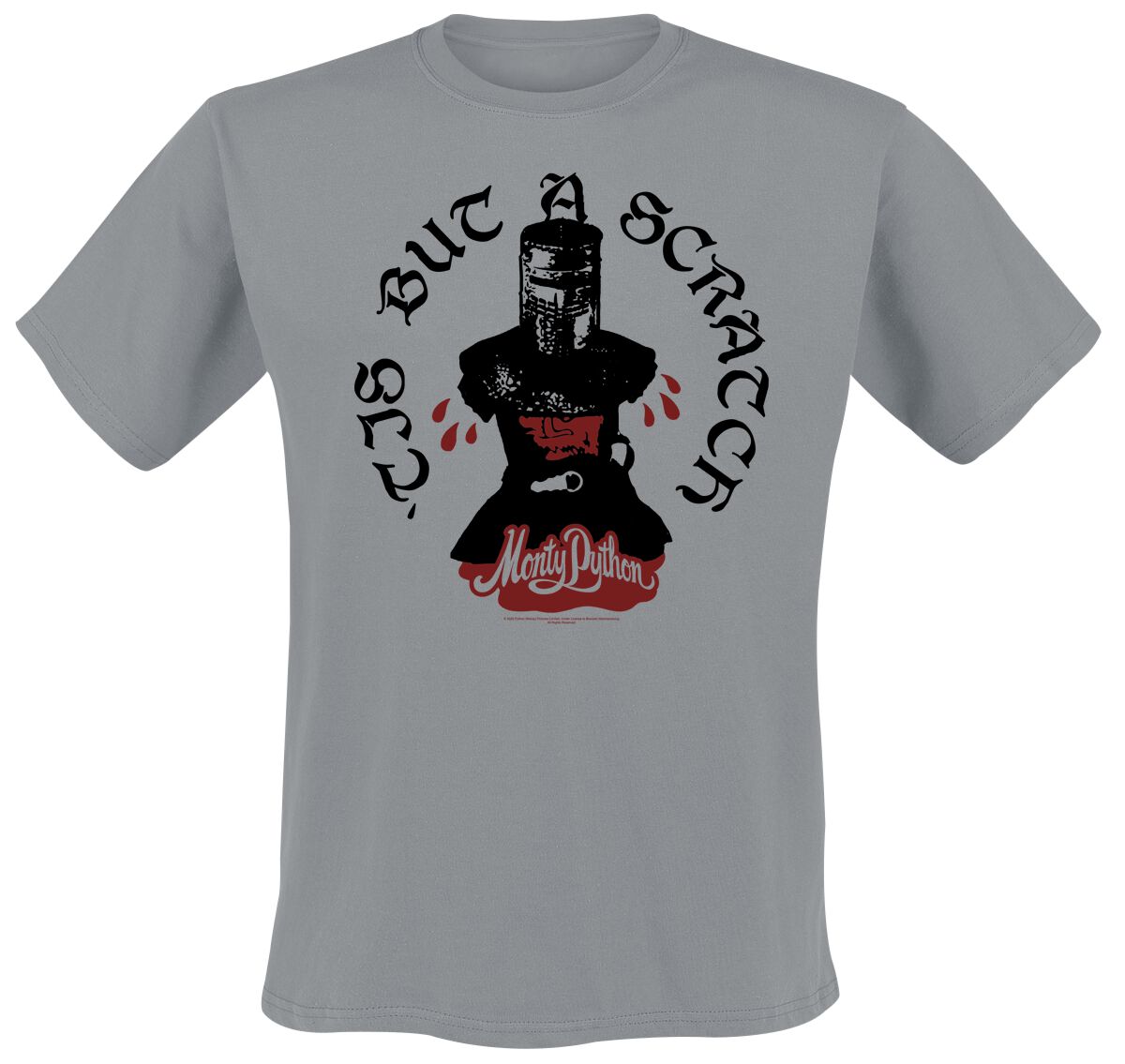 T-Shirt Manches courtes  de Monty Python - Black Night Scratch - M à 3XL - pour Homme - gris - Monty Python