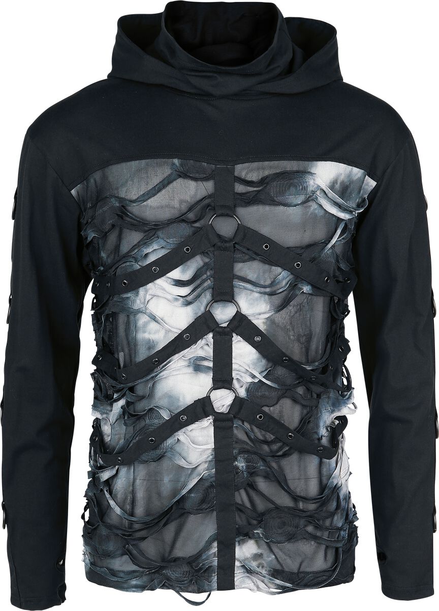 T-shirt manches longues Gothic de Chemical Black - Javier - Haut Noir - S à XXL - pour Homme - noir - Chemical Black