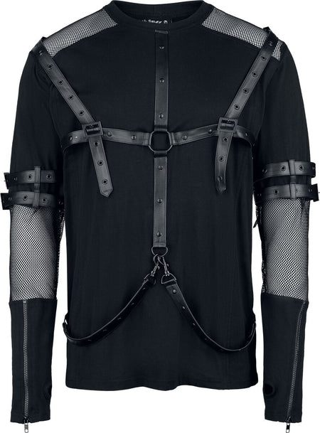 T-shirt manches longues Gothic de Heartless - Harland - Haut - M à XL - pour Homme - noir - Heartless
