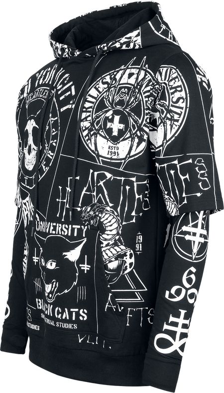 Sweat-shirt à capuche Gothic de Heartless - Dark Academia - Sweat à Capuche - S à 4XL - pour Homme - noir - Heartless - View 2