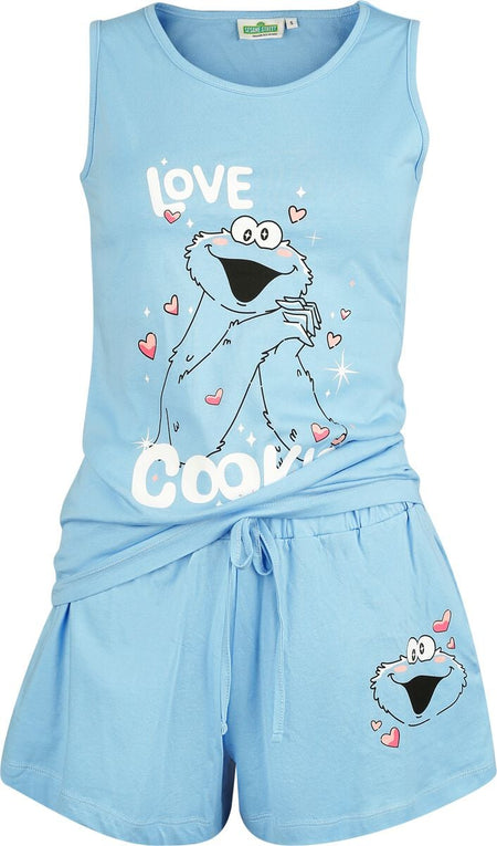 Pyjama  de Sesame Street - Love Cookie! - S à 3XL - pour Femme - bleu - Sesame Street