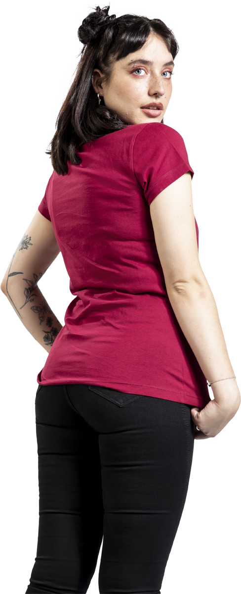 T-Shirt Manches courtes  de Grumpy Cat - Why So Grumpy? - S à 3XL - pour Femme - bordeaux - Grumpy Cat - View 2