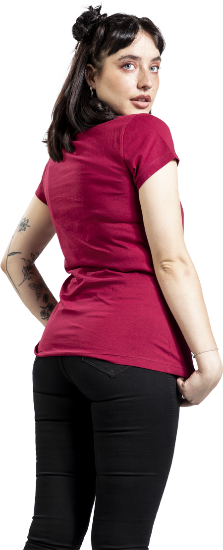 T-Shirt Manches courtes  de Grumpy Cat - Why So Grumpy? - S à 3XL - pour Femme - bordeaux - Grumpy Cat - View 2
