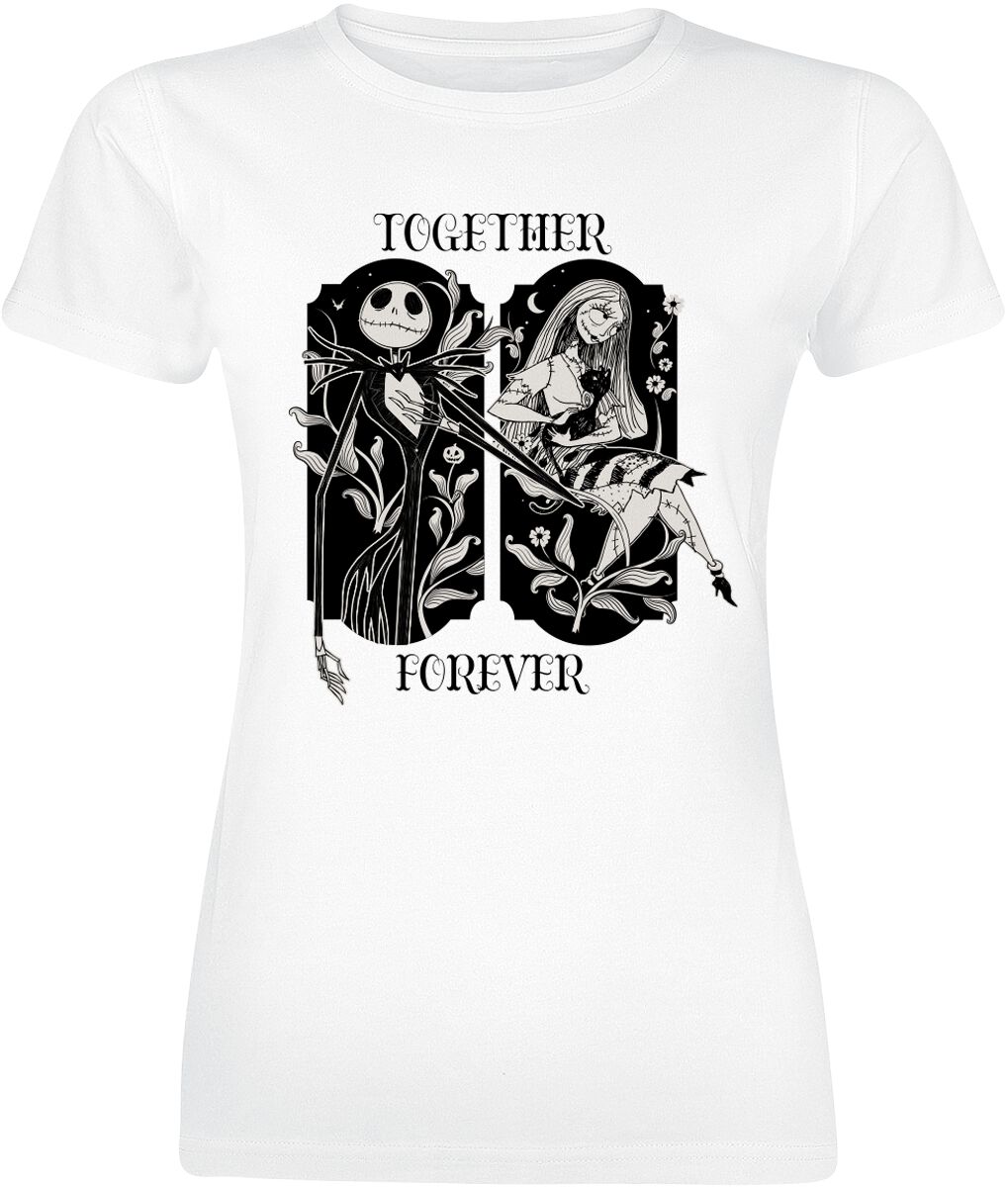 T-Shirt Manches courtes Disney de L'Étrange Noël De Monsieur Jack - Disney - Together Forever - S à XXL - pour Femme - blanc - L'Étrange Noël De Monsieur Jack