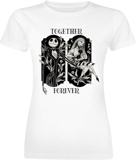 T-Shirt Manches courtes Disney de L'Étrange Noël De Monsieur Jack - Disney - Together Forever - S à XXL - pour Femme - blanc - L'Étrange Noël De Monsieur Jack
