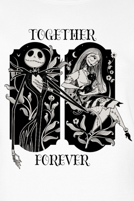 T-Shirt Manches courtes Disney de L'Étrange Noël De Monsieur Jack - Disney - Together Forever - S à XXL - pour Femme - blanc - L'Étrange Noël De Monsieur Jack - View 2