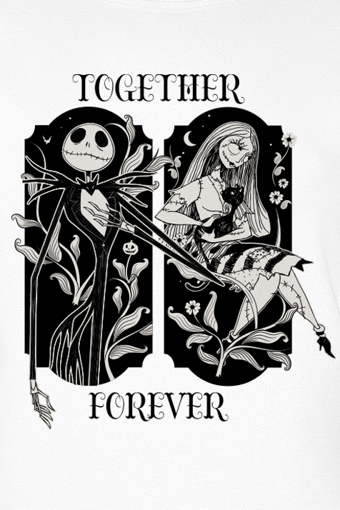 T-Shirt Manches courtes Disney de L'Étrange Noël De Monsieur Jack - Disney - Together Forever - S à XXL - pour Femme - blanc - L'Étrange Noël De Monsieur Jack - View 2