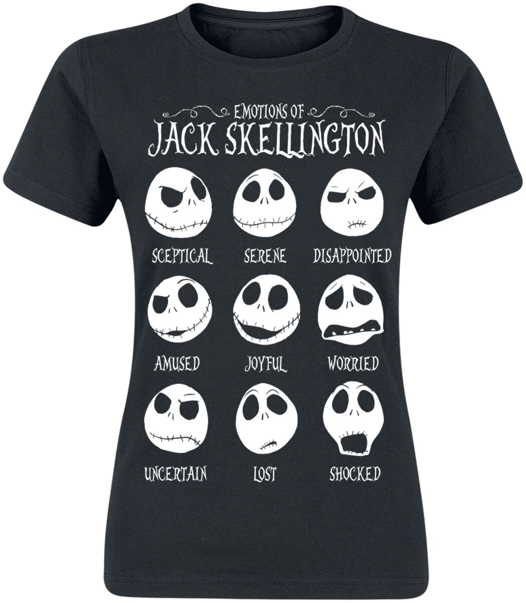 T-Shirt Manches courtes Disney de L'Étrange Noël De Monsieur Jack - Disney - Jack Skellington - S à XXL - pour Femme - noir - L'Étrange Noël De Monsieur Jack
